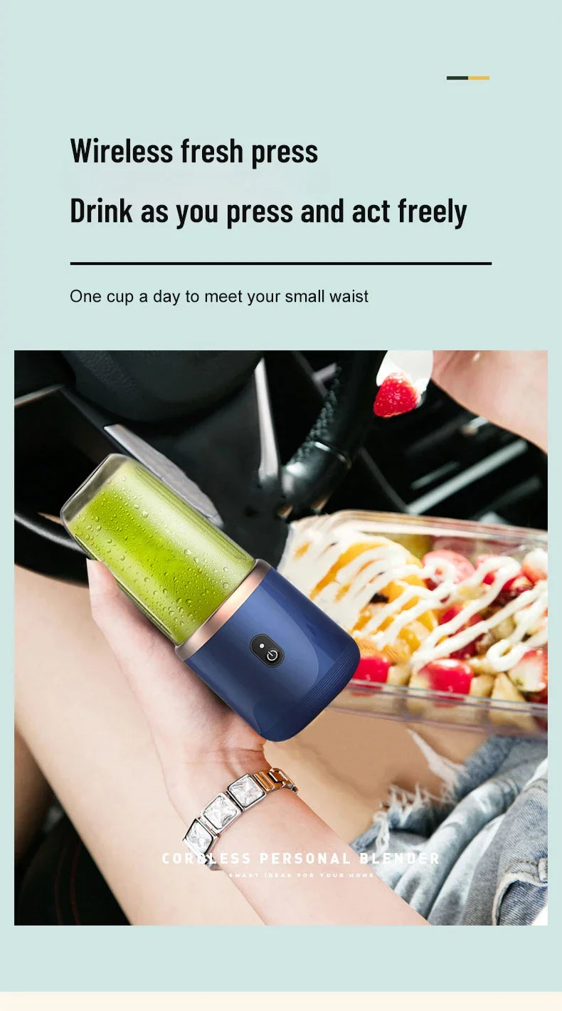 Portable Electric Juicer Mini Home Mixer Multifunctional Fruit and Vegetable Crushing Mixer USB Charging Juice Cup Juicing Tool