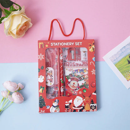 6Pcs Creative Children Stationery Set Cartoon Pencil Sharpener Eraser Note Book Ruler Pencil Kawaii School Supplies Gifts