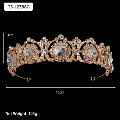 Efily Gold Color Wedding Tiaras and Crowns for Pearl Rhinestone Headband Bride Headpiece Jewelry