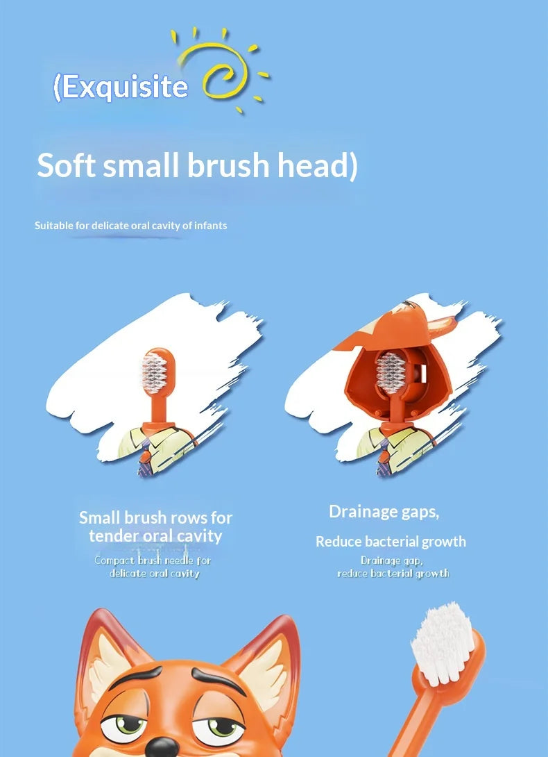 Disney Zootopia Internet Celebrity Retractable Toothbrush Nick Judy Deformed Soft Bristled Toothbrush Fine Bristle Kid Gift Toys