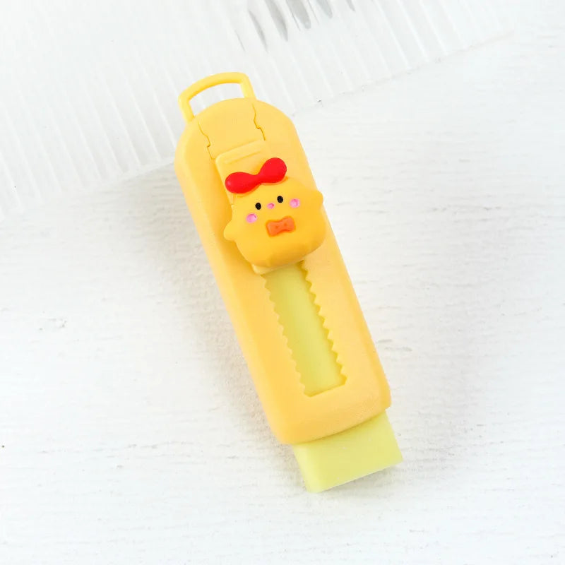 1Pcs Creative Push-pull Cartoon Eraser Macaron Colored Eraser Telescopic Kawaii Children's Pencil Eraser Student Stationery