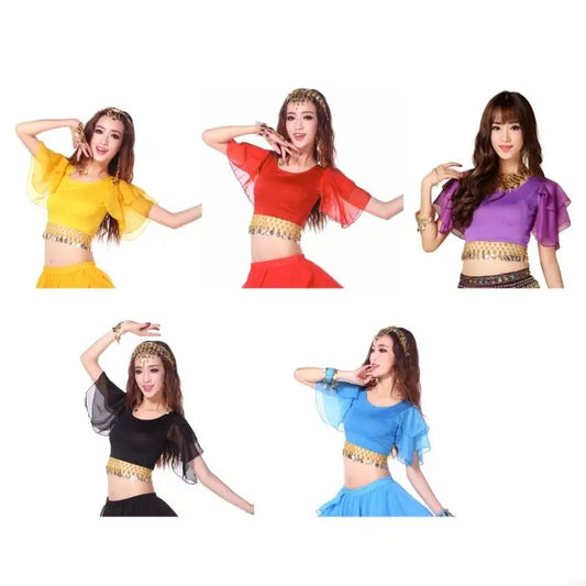 Multi Color Performances Blouse Swirling Tassels Detail Dancewear Costume
