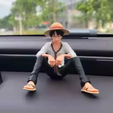 One Piece Luffy Dashboard Figure made from durable PVC for car dashboard decoration, office desk display, and anime collection