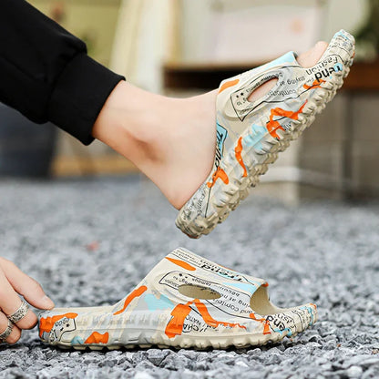 New Stylish Summer Men Shoes Comfortable Male Beach Slippers Soft Slides Non-slip Massage Indoor Fashion Slippers Outdoor 887