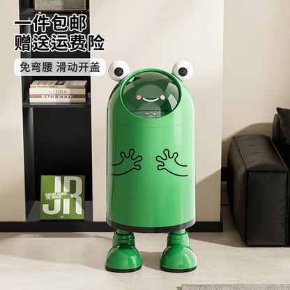 Trash can large large capacity living room kitchen household waste basket sealing sliding cover double layer no bending trash