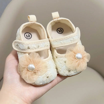 Spring and Summer Baby Soft Soled Comfortable Cloth Shoes 0-12 Months Baby Princess Shoes Anti Slip Walking Shoes