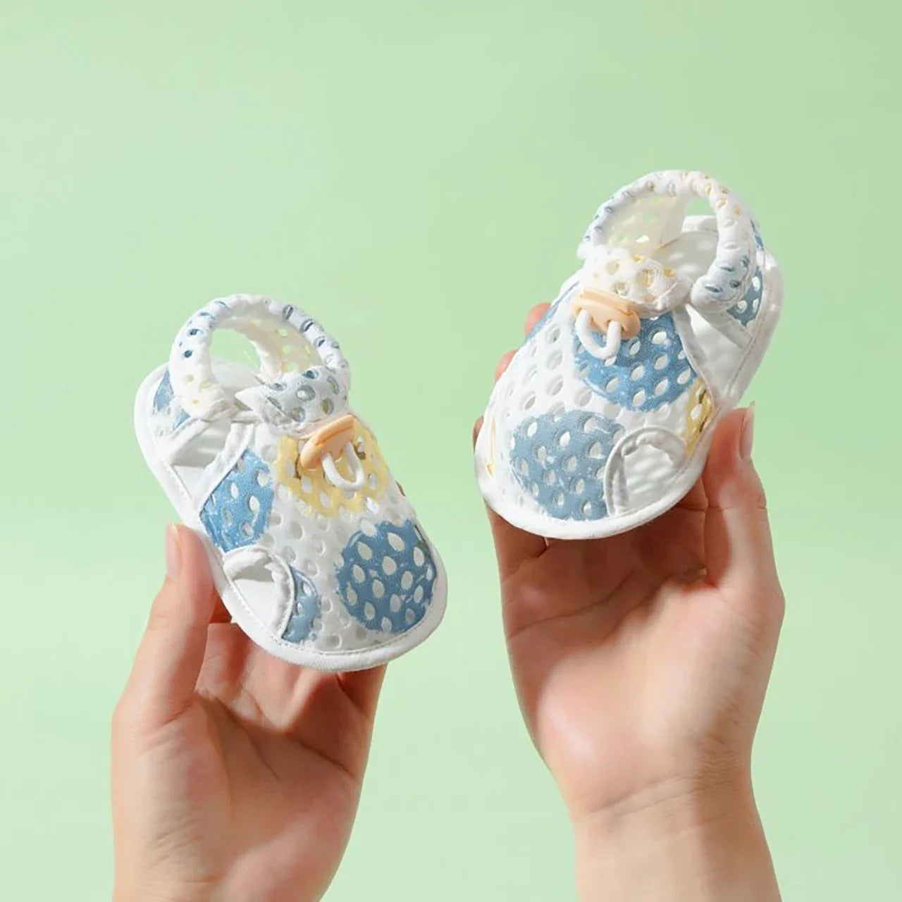 Baby Summer Sandals Soft Soled Cotton Fabric Newborn First Walkers Hollow Breathable Infant Non Slip Shoes Kids Footwear