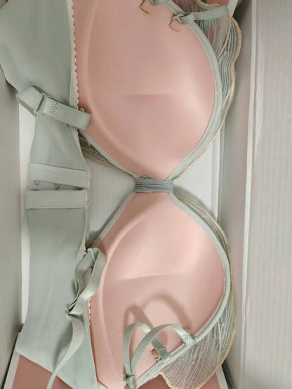 New Small Breast Push Up Seamless Underwear No Steel Ring Cute Adjustable Comfortable Bra Set