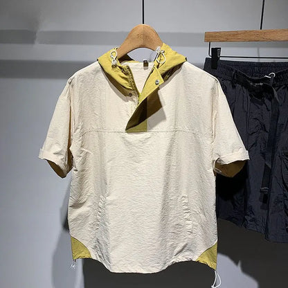 Faionable Color Blo Men's T-irt Casual Lightweight ort Sve Hoodie Polyester Fiber Spring Summer Trendy Workwear (Available)