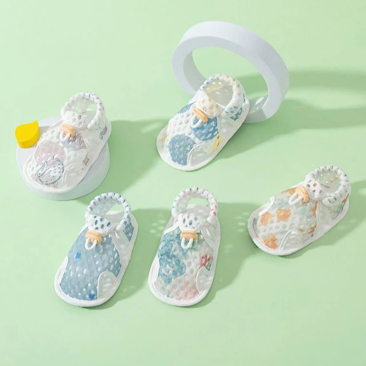 Baby Summer Sandals Soft Soled Cotton Fabric Newborn First Walkers Hollow Breathable Infant Non Slip Shoes Kids Footwear