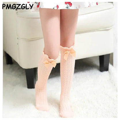 Brand Baby Girls Sockings Knee High with Bows Cute Baby Socks Long Tube Kids Leg Warmers Girl Tights Bow Christmas gift