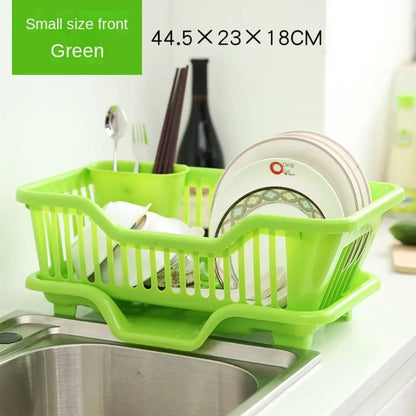 Dish Drying Kitchen Utensils Drainer Rack with Drain Board Countertop Dinnerware Plates Bowls Chopsticks Spoons Organizer (Available)