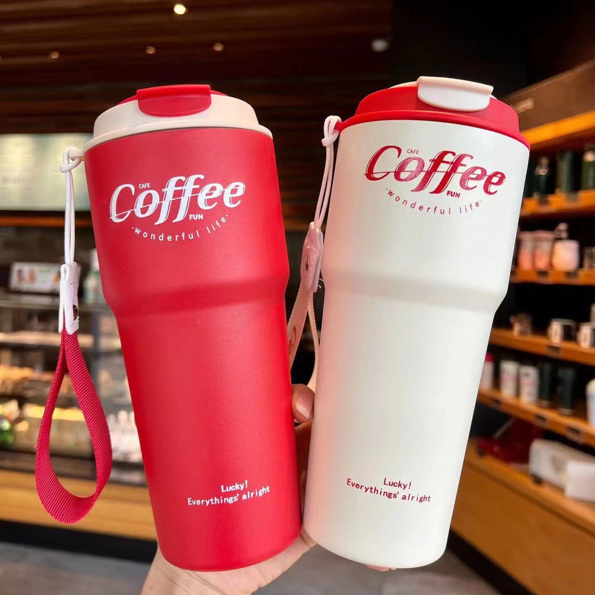 Stainless Steel Vacuum Coffee Mug with leak-proof lid, double-wall insulation, available in 420ml and 620ml for travel, office, and daily use