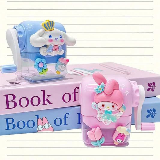 Kuromi cartoon pencil sharpener, children's hand-crank pencil sharpener, cute cartoon pencil sharpener, student stationery gift