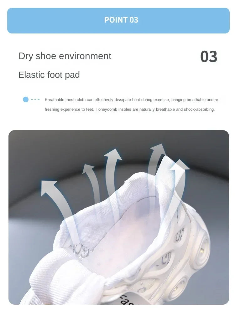Child Fashion Sport Shoes Summer Luminous Fashion Breathable Kids Boys Net Shoes Girls LED Sneakers with Light Running Shoes