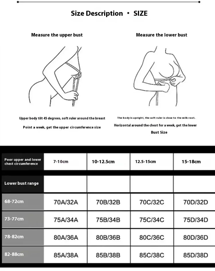 Lace lingerie for women, gathering small breasts, preventing sagging, adjustable, underwire-free, breathable back bra