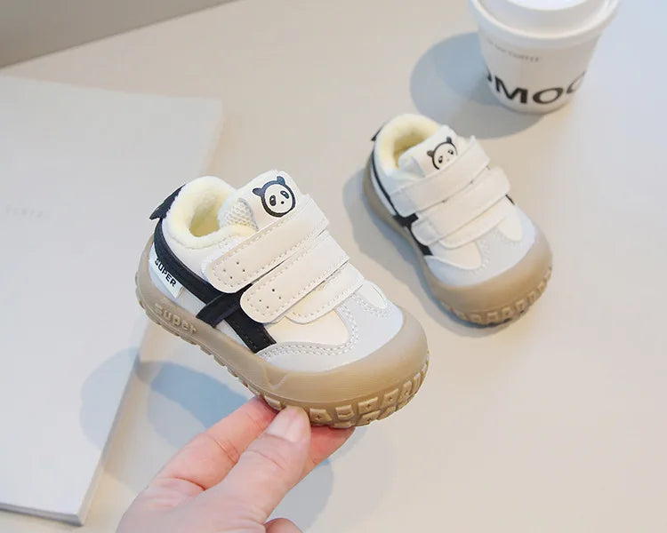 Baby Sneakers Warm Fur Inside Infant Shoes Autumn Winter Little Boys Girls Casual Shoes For Baby Pink, Yellow
