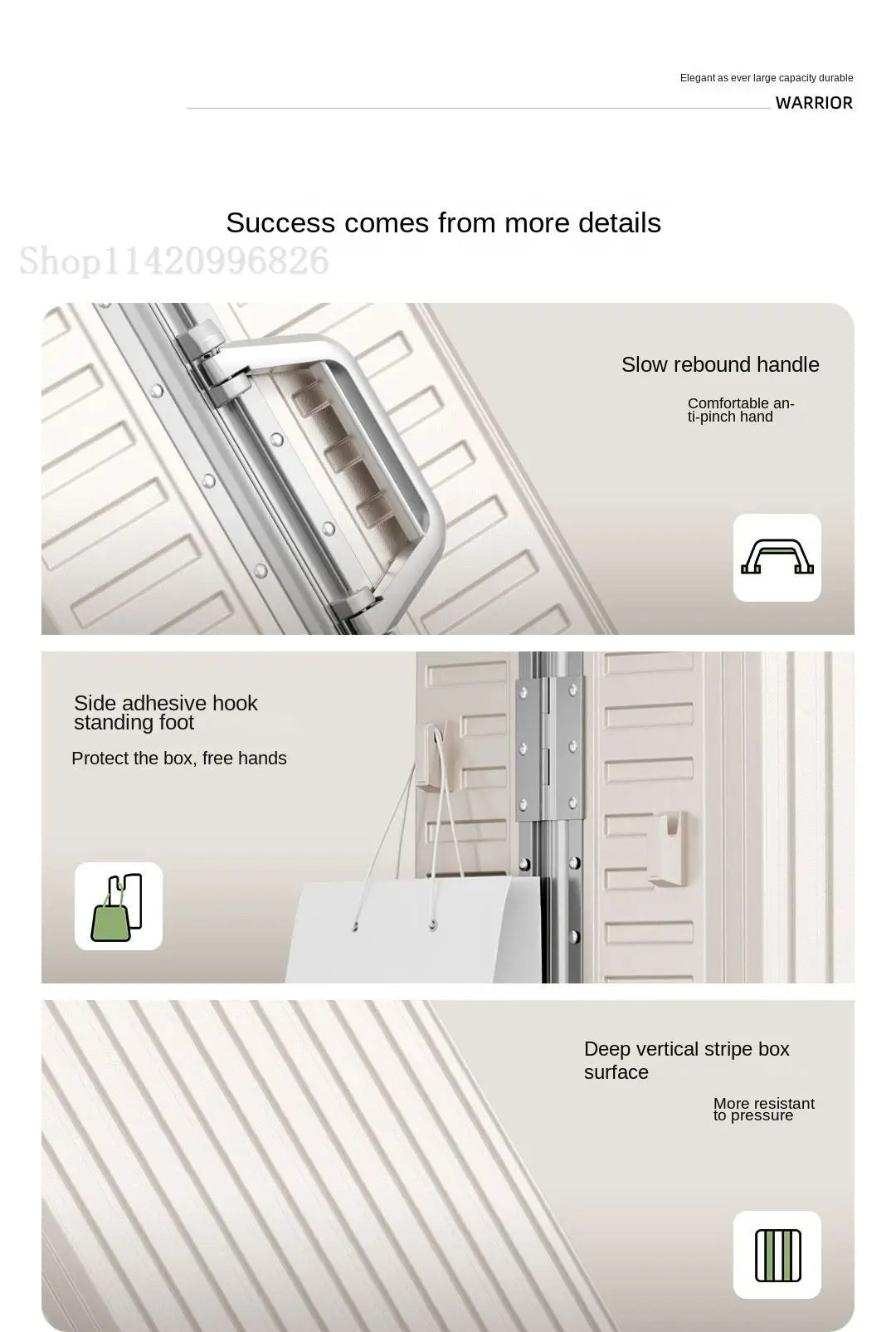 Luggage Unisex 20-inch Carry-On Suitcase 29-inch Large Capacity Aluminum Frame Travel Password Suitcase with Smooth wheels