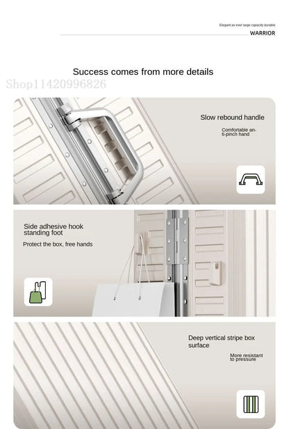 Luggage Unisex 20-inch Carry-On Suitcase 29-inch Large Capacity Aluminum Frame Travel Password Suitcase with Smooth wheels