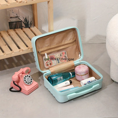 Hand Luggage Cosmetic Bag, Women's Mini  Bag, Company Gift Small Box, Toiletries Stylish Vintage Lightweight Suitcase Student Mu