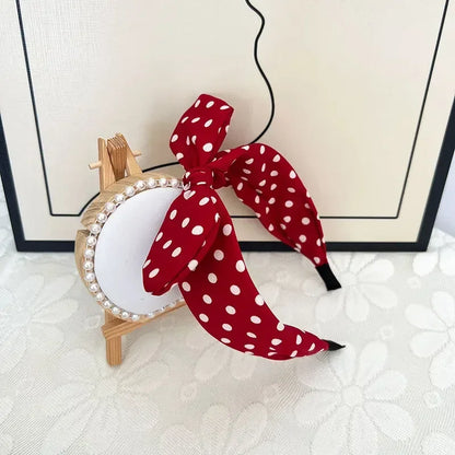 Fashion Hair Accessories Trend Women's Wide Headband Bow Knot Cross Sweet Style Polka Dot Hairband Cute Hoop Headwear