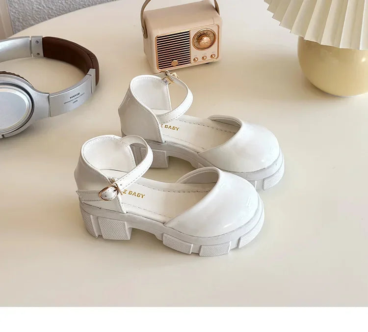 Children Leather Shoes for Girls New Fashion French Style Soft Anti-slippery Versatilel Chic Princess Mary Jane Shoe
