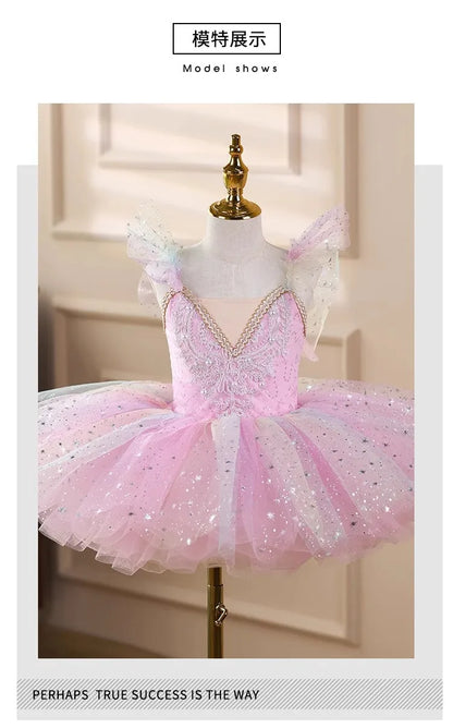 Summer Party Girls Dresses Kids Clothes Vestidos Princess Outfit Girl Dress Tutu Stage Ballet Leotards Dance Costumes Ballerine