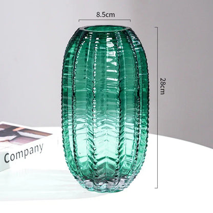 Creative Cactus Glass Vase Desktop Creative Flower Utensils Hydroponic Vase Dried Flower Vase Living Room Aesthetic Decoration