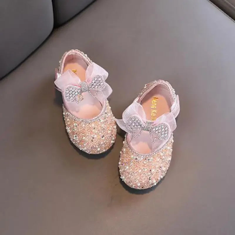 Rhinestone Sequins Girls Princess Shoes Children Party Dance Shoes Student Spring Autumn New Flats Kids Performance Shoes