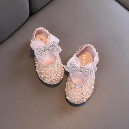 Rhinestone Sequins Girls Princess Shoes Children Party Dance Shoes Student Spring Autumn New Flats Kids Performance Shoes