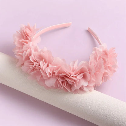 Advanced Handmade Flower Girls Headbands Cute Pearl Feather Wedding Crown Princess Dance Party Headwear Fashion Hoop Accessories