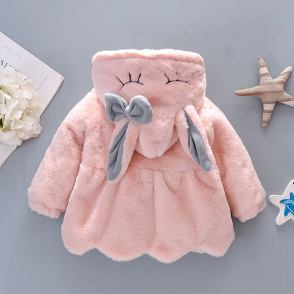 New Winter Coat Baby Girl Cold Protection Cute Hooded Coat With Free Bag For Kids (Available)
