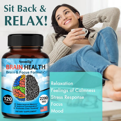 Ginkgo Biloba Capsules 1200mg, Supports Memory, Brain Function and Mental Alertness, Brain Health Supplement, 30/60/120 Capsuels