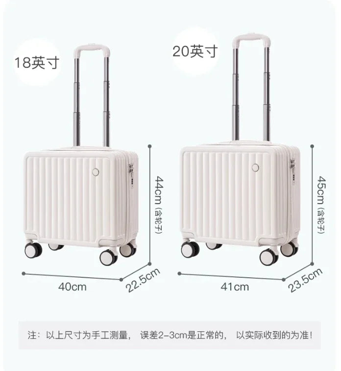 18-Inch Luggage 2025 Fashion Small Luggage Lightweight Travel Trolley Case with Combination Lock