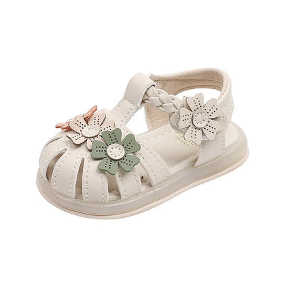 New Fashion LED Light Kid Shoes Simple Versatile Retro Girl Shoe Princess Flower Lightweight  Elegant Kid Sandals