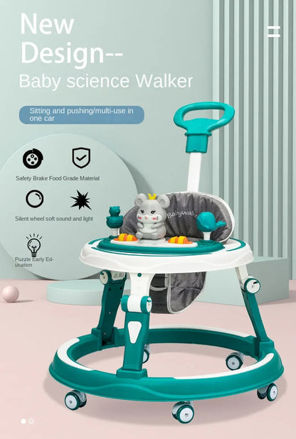 Lazychild Baby Walker 8-gear Adjustable Multi-function Anti-O-leg Anti-rollover Folding Baby Starting Car 5-18 Months Hot New