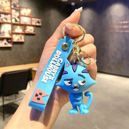 Cat Keychain Accessories For Bag Charms Doll Keyring Women Gabbys Dollhouse Car Key Chain Llaveros Anime Gato Jewelry Wholesale