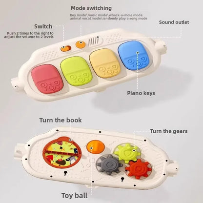 Baby Activity Gym with Kick Piano, 7-in-1 Play Mat, Walker & Rattles - Educational Toy for Infants Newborn to Toddlers 2 Years