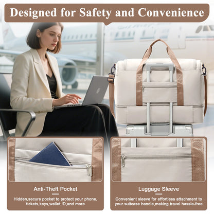 Travel Bags for Luggage Handbag Large Capacity Tote Bag Airport Carry-On Luggage, Business Trip & Vacation Bag for Women/Men