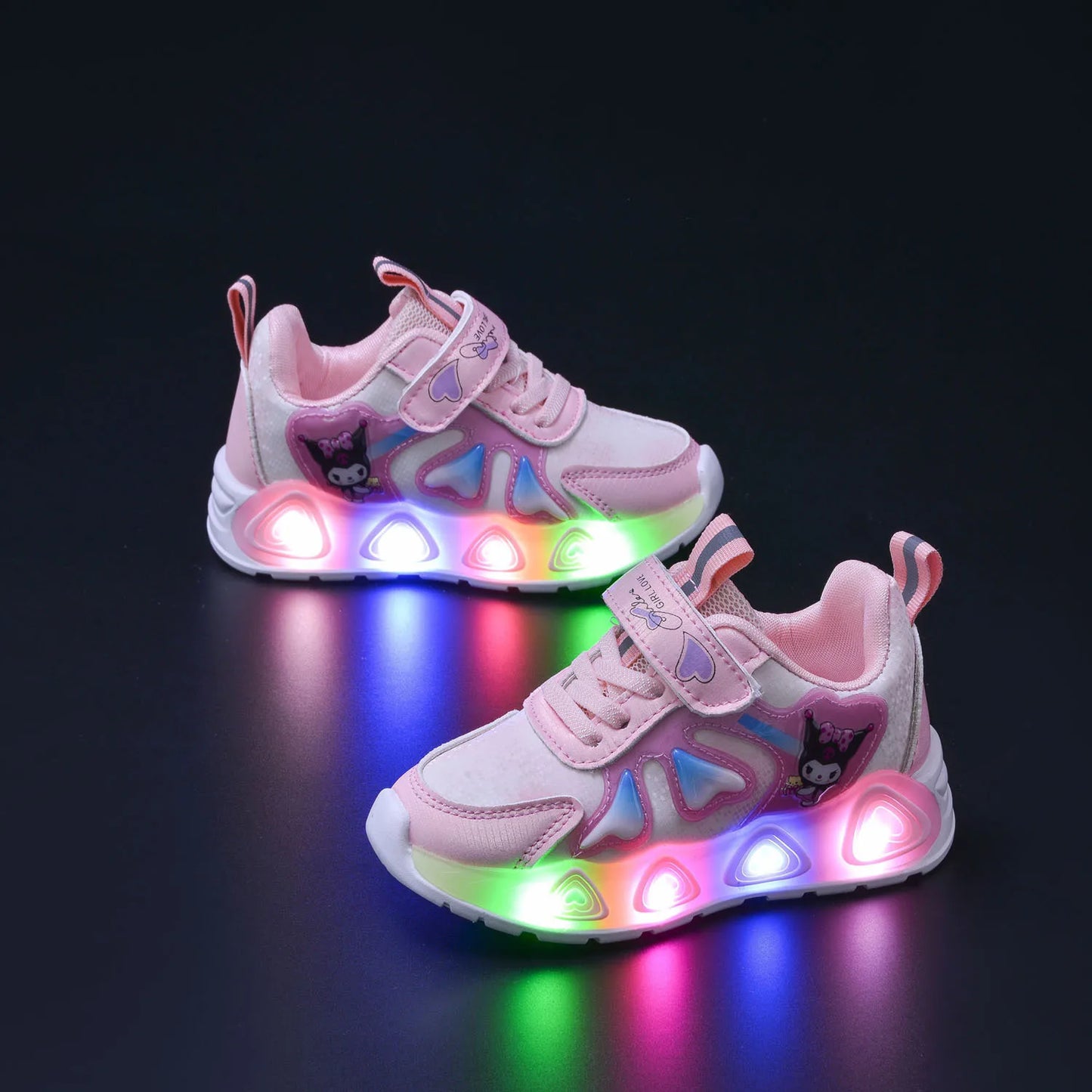 Tenis Children Led Shoe Girls Lighted Sneakers Glowing Shoe for Kids Soft Soled Breathable Casual Toddler Ctue Kuromi Baby Shoes