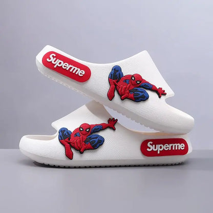Anime peripheralsMarvel cartoon Spider-Man children's home anti-slip sandals New flip-flop boys soft-soled beach sandals EVA