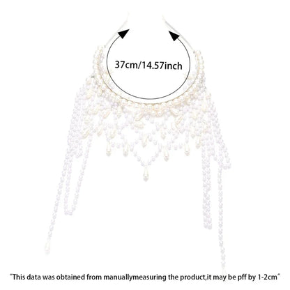 Handmade Imitation Pearls Bridal Hair Chain Elegant Wedding Headpiece Comfortable Headbands For Bride