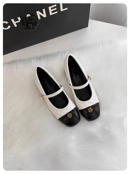 Spring and Autumn temperament commuting shallow mouth single shoe square toe Mary Zhen single shoe women