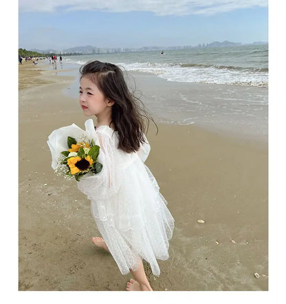 Summer Girl Dress Elegant Flower Lace Dress For Girl Princess Party Wedding Dress Ceremony Prom Gown Communion Clothes 1-6Y