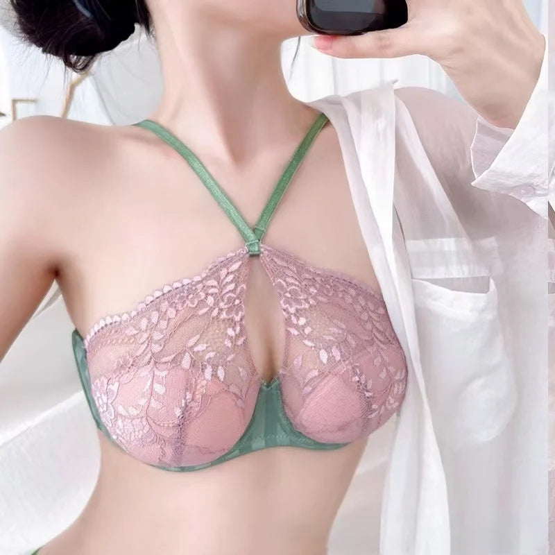 New Sexy Lingerie For Women Thin Large Chest To Show Small Chest Spicy Girl Bra Set Push Up Anti-sagging Bra