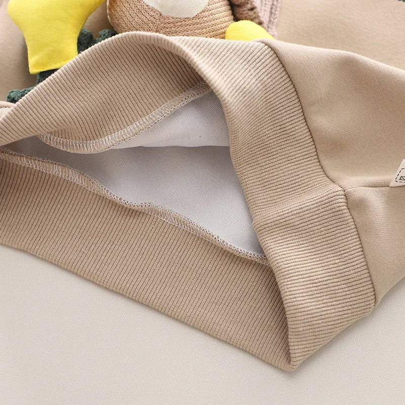 New Boys' Autumn Set Children's Wear Handsome Boys' Winter Plush Thickened Sweater Two Piece Set baby clothes