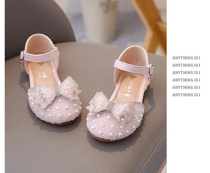 Girls Summer Sandals Soft Bottom Anti-Slip Butterfly Knot Princess Shoes Children's Footwear Comfortable Lightweight Slippers