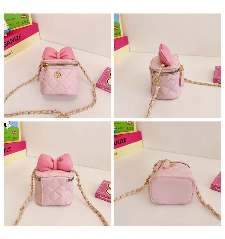 Children Bag New Girl Crossbody Bags Fashion Chain Bags Bow Shoulder Bags Versatile Girl Bag Sweet Princess Bag mochila infantil (Available)