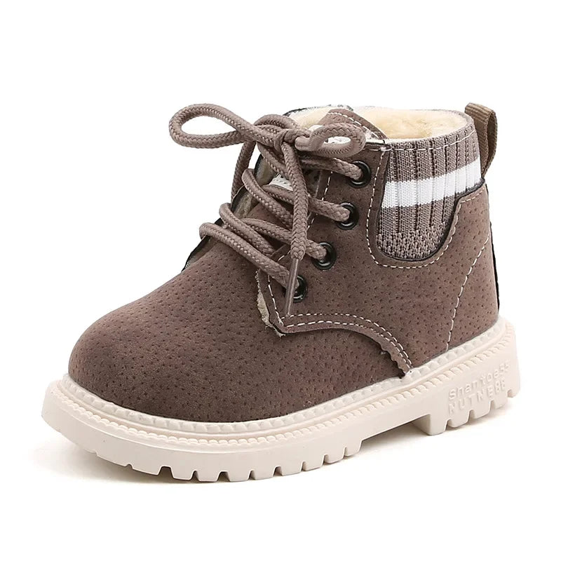 Material Plush Kids Winter Boots Cotton Fabric Spring Autumn Children Shoes Baby Toddler Boys Girls Boots (Available)