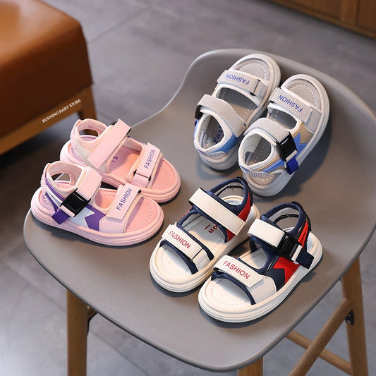 Lightweight Outdoor Sports Sandals Wear-resistant Boy Beach Shoes Non-Slip Sunnmer Fashion Flats Girls Breathable Sandals I05072